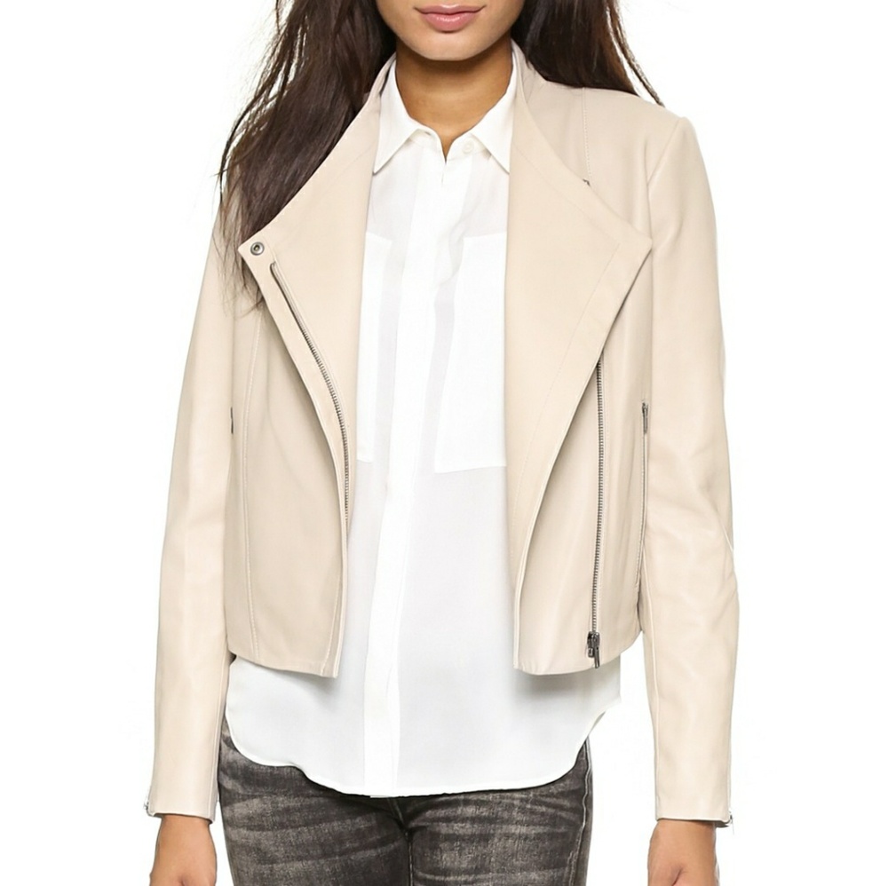 THEORY Black Leather Phelan Moto Jacket